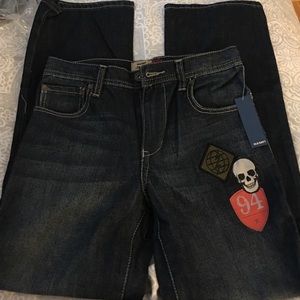 Old Navy boys 12 skull patch jean NWT dark rinse
