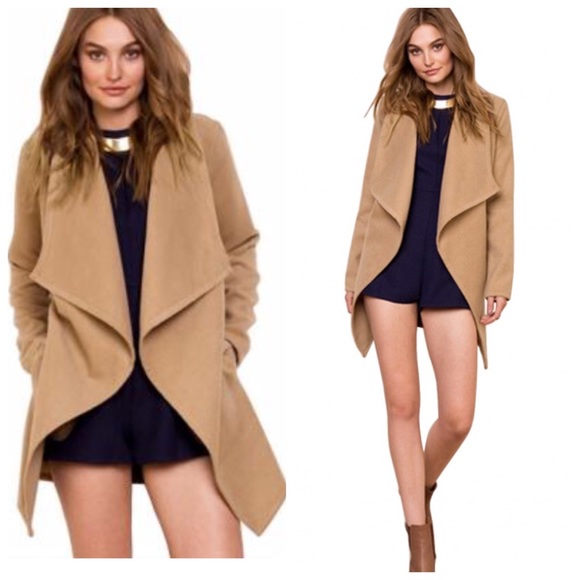 Drapped Camel Wool Wrap Jacket - Picture 2 of 4