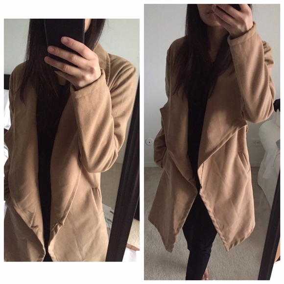 Drapped Camel Wool Wrap Jacket - Picture 4 of 4