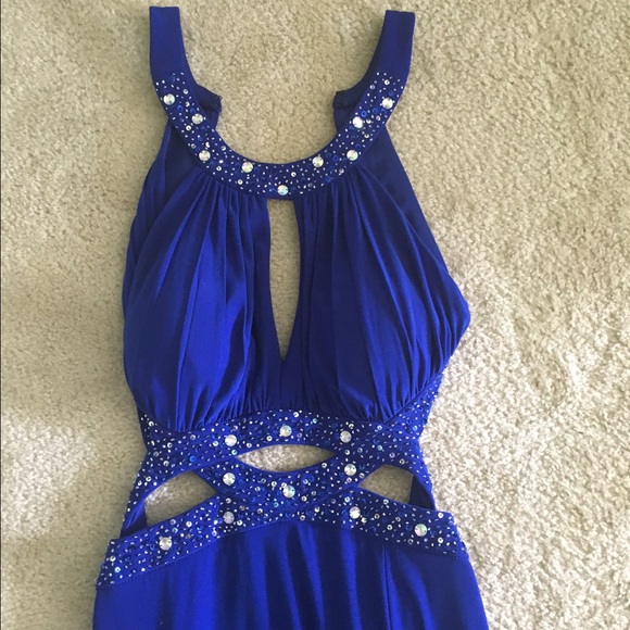 david's bridal royal blue prom dress