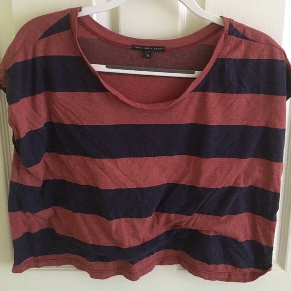 Loose fitting striped crop top XS