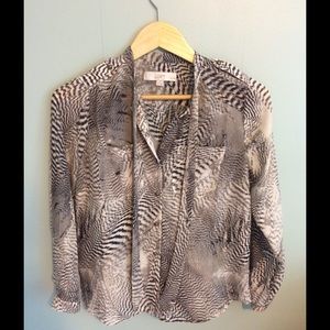 Tie Neck Animal Print Blouse