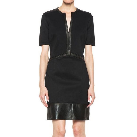 Helmut Lang Leather Accent Motion Dress