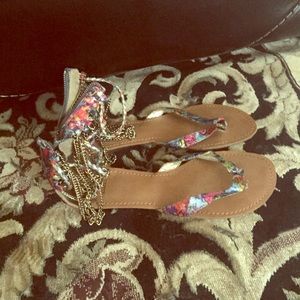 Colorful chained sandals