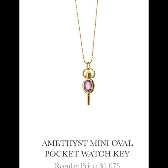 18K yellow gold Amethyst pocket watch key - Picture 3 of 7