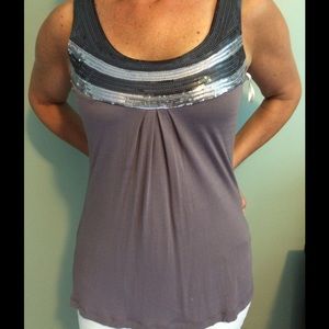 Gray Sequin Tank