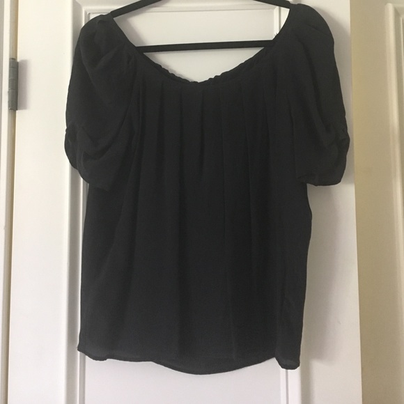 Silk Black Blouse with Back Bow