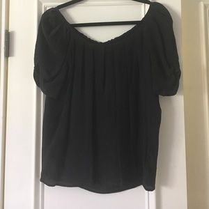 Silk Black Blouse with Back Bow