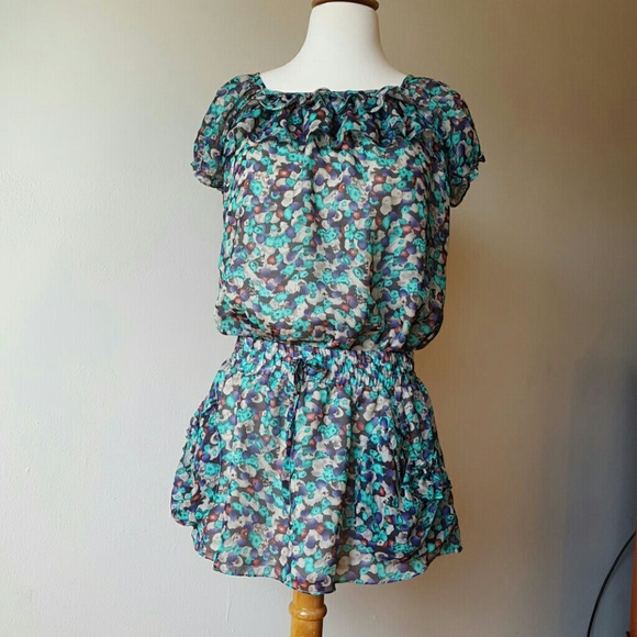 *Sold*  Green floral short dress