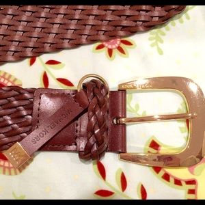 Michael Kors- Braided Oversized Cognac Belt