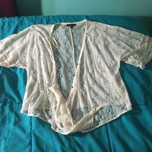 Jessica Simpson lace, button down blouse.