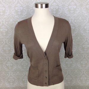 Ann Taylor lightweight brown tan cardigan Small