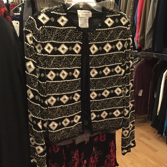 Vintage Papell Boutique silk evening jacket Size s