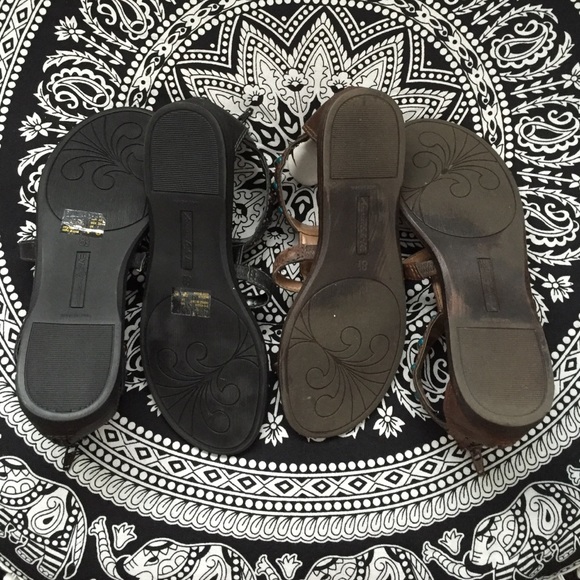 Black and Brown Indian-esque Zip-up Sandals - Picture 2 of 4