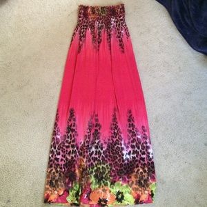 Pink cheetah/ flowered dress