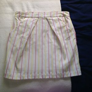 Tulle Striped Pleated Skirt