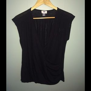 Black Scoop Neck Top