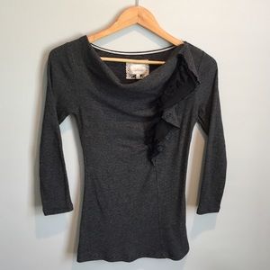 Anthropologie Deletta Ophelia Ruffle Top in Black