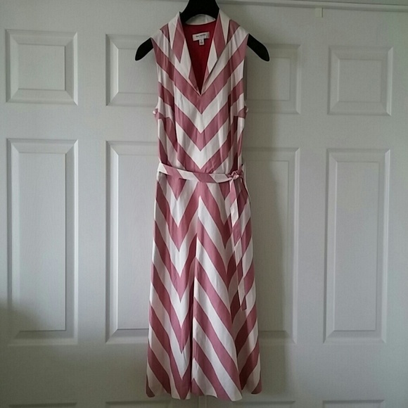 Chevron print v-neck cotton dress