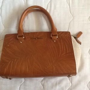 Tommy Bahama Palms Linen & Leather Satchel