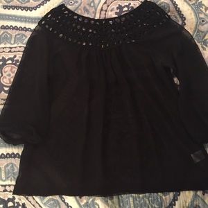 Umgee lattice detailed sheer top.