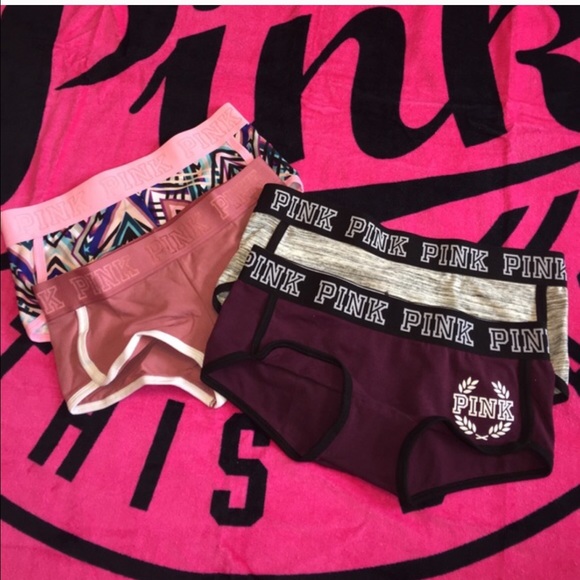 4 S & 2 XS PINK LOGO BOYSHORTS
