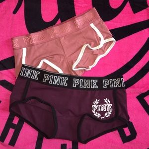 ( XS ) PINK LOGO BOYSHORTS