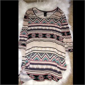 Oversized tribal top
