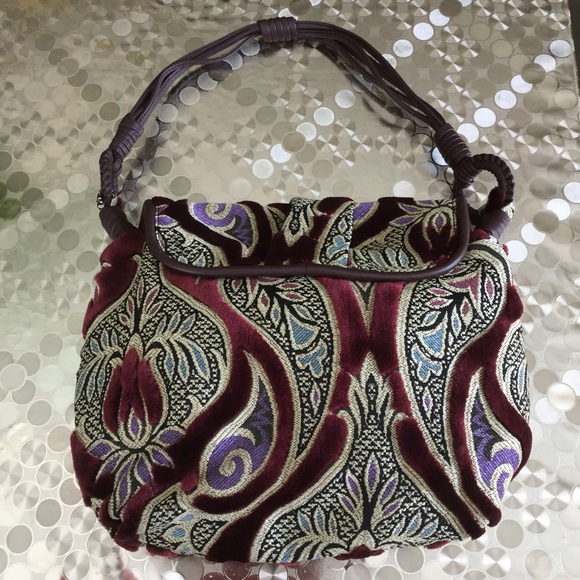 Maxx New York Red Velvet Paisley Bag - Picture 2 of 4