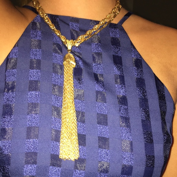 Antique gold tassel necklace