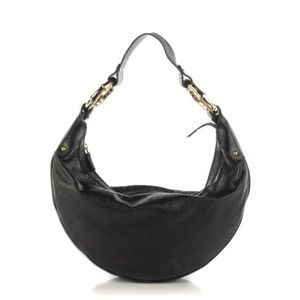Gucci Black Guccissima Half Moon Handbag