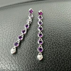 14k white gold Earrings w amethyst