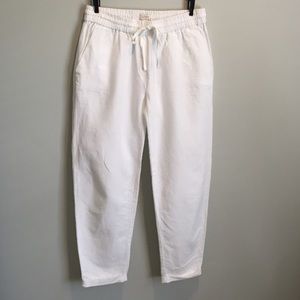 J. Crew Linen Jogger/Lounge Pant in White