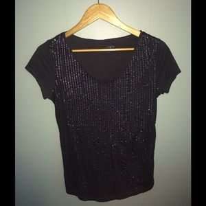 Dark Gray Sequin T-Shirt