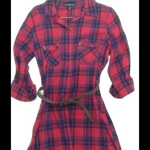 Button up plaid dress