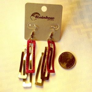 Hot pink dangle earrings