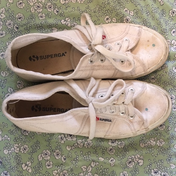 Superga white shoes size 7
