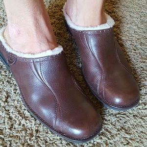 Authentic UGG Leather slip ons clogs