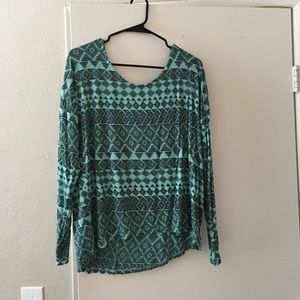 Long sleeve tribal print shirt