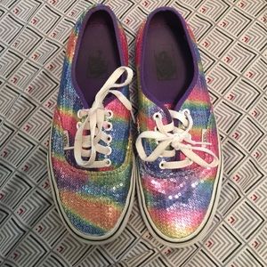 rainbow sparkly vans