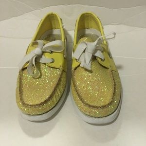 Women Sperry Top-Sider Yellow Sparkle Shoes