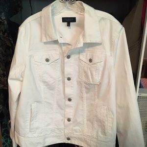 Talbots White Denim Button Jacket 2x petite