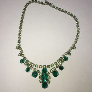 Vintage 1950's Green Rhinestone Necklace
