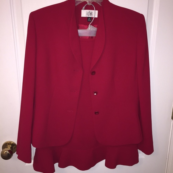 Red skirt suit