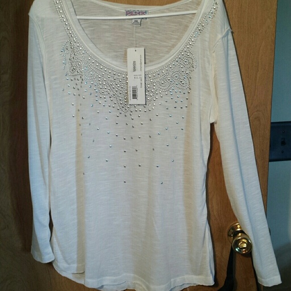 White sheer long sleeve shirt NWT  XXL