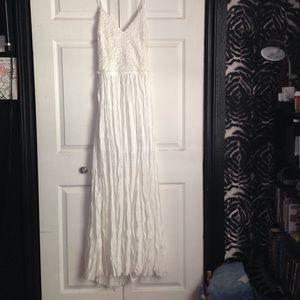 Open back crochet maxi dress