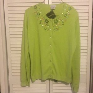 Green sparkly sweater