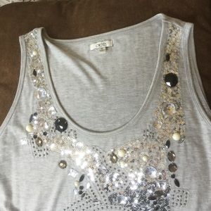 Cache grey beaded tank