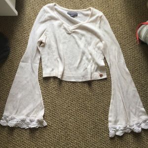 cream long sleeve shirt