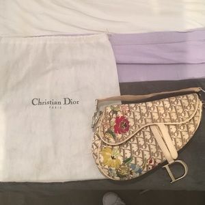 Christian Dior Vintage Flowers Saddle Bagh